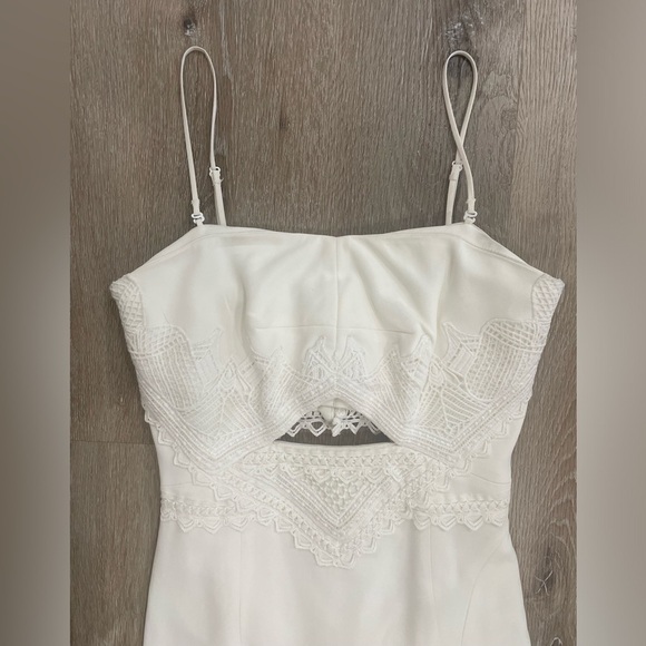 Jonathan Simkhai White Window Pane Lace Bandeau Midi Dress Bridal Wedding - Picture 6 of 16